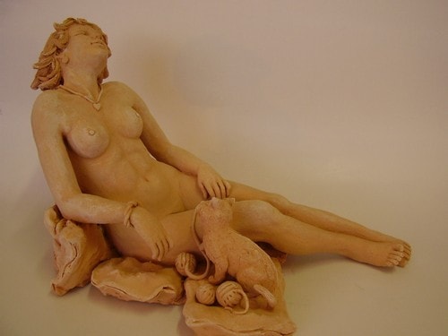 Ceramiche d-Arte di Albisola - Scultura in semirefrattario rosa.